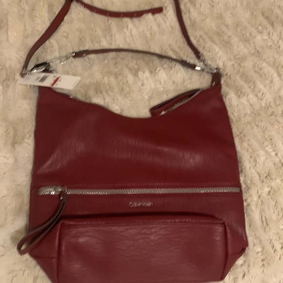 Calvin Klein Elaine purse cranberry color NEW - Picture 9 of 11